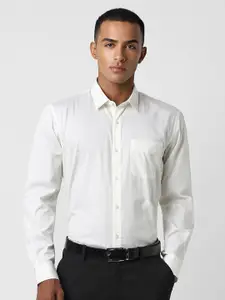 Peter England Slim Fit Micro Ditsy Printed Spread Collar Cotton Formal Shirt