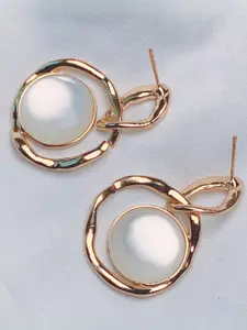 I Jewels Gold Plated Pearl Drop Earrings