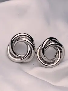 I Jewels Silver-Plated Studs Earrings