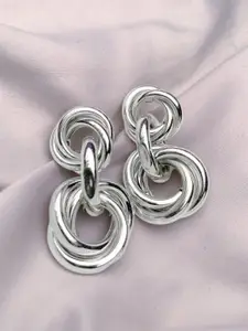 I Jewels Silver Plated Drop Earrings