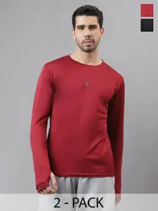 ATICX Pack Of 2 Slim Fit FlexDRY Long Sleeves T-shirts