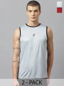 ATICX Pack Of 2 Slim Fit FlexDRY Sleeveless T-shirts