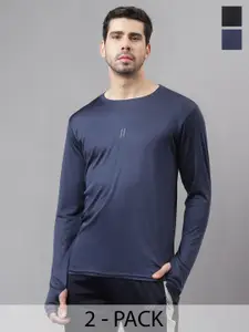 ATICX Men Pack Of 2 Raw Edge Slim Fit T-shirt