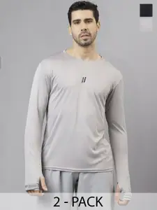 ATICX Men Pack Of 2 Typography Slim Fit T-shirt