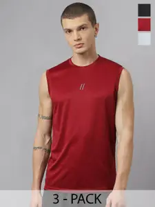 ATICX Pack Of 3 Slim Fit FlexDRY Sleeveless T-shirts