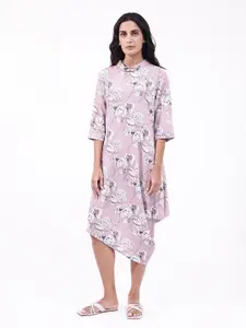 RAREISM Floral Print Shirt Midi Dress