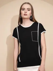 Global Republic Women Round Short Sleeves Neck Top