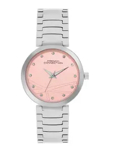French Connection Women Embellished Dial & Stainless Steel Straps Analogue Watch FCN063SM