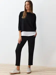 Trendyol Colour-Blocked Top With Trousers Co-Ords