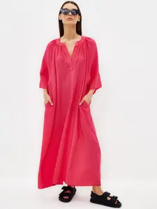 Trendyol Mandarin Collar A-Line Maxi Dress