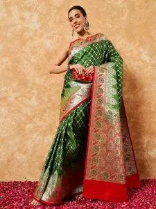 Chhabra 555 Woven Design Pure Silk Saree with Contrast Meenakari Border