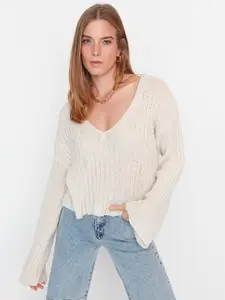 Trendyol Self Design Woollen Pullover Sweater