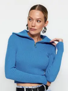 Trendyol Striped Crop Pullover Sweater