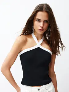 Trendyol Women Halter Neck Cotton Crop Top