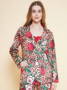 BAESD Floral Printed Single-Breasted Blazer