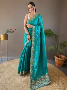 DEVATITHI Ethnic Motifs Embroidered  Tussar Saree