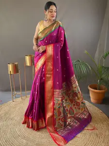 DEVATITHI Woven Design Zari Paithani Saree