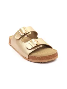 Maysun Open Toe Flats with Buckles