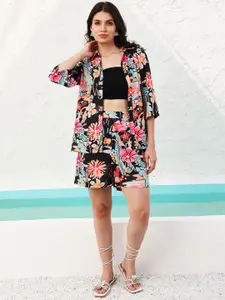 Athena Floral Shirt With Shorts Co-Ords Set