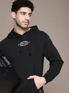 The Roadster Life Co. Typography Detailed Relaxed Fit Hooded Sweatshirt