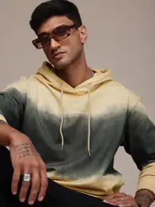 The Roadster Life Co. Dyed Hooded Relaxed Fit Pure Cotton Sweatshirt