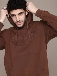 The Roadster Life Co. Applique Detailed Relaxed Fit Hooded Sweatshirt