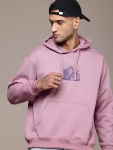 The Roadster Life Co. Graphic Printed Hooded Relaxed Fit Sweatshirt