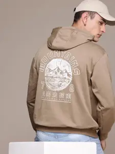 The Roadster Life Co. Typography Printed Hooded Relaxed Fit Sweatshirt