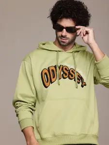 The Roadster Life Co. Typography Embroidered Hooded Relaxed Fit Sweatshirt