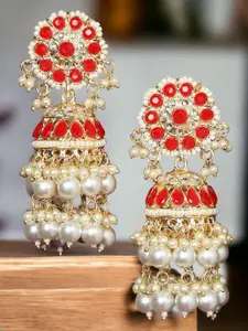 Anouk Gold-Plated Floral Jhumkas Earrings