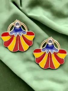 Anouk Gold-Plated Enamelled Contemporary Drop Earrings