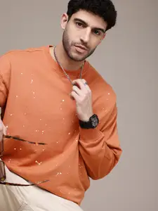 The Roadster Life Co. Printed Pure Cotton Oversized Sweatshirt