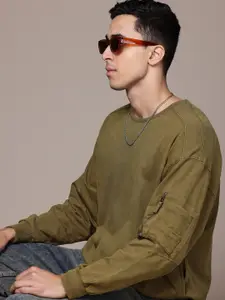 The Roadster Lifestyle Co. Oversized Pure Cotton Sweatshirt With Pocket Detail