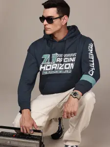 The Roadster Life Co. Typography Printed Hooded Relaxed Fit Sweatshirt