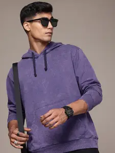 The Roadster Life Co. Relaxed Fit Hooded Washed Effect Pure Cotton Terry Sweatshirt