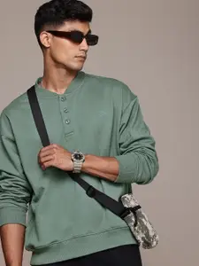 The Roadster Life Co. Relaxed Fit Mandarin Collar Sweatshirt