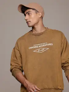 The Roadster Life Co. Oversized Fit Typography Printed Pure Cotton Sweatshirt