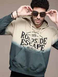 The Roadster Life Co. Typography Printed Relaxed Fit Hooded Sweatshirt