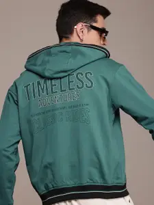 The Roadster Life Co. Typography Printed Relaxed Fit Hooded Sweatshirt