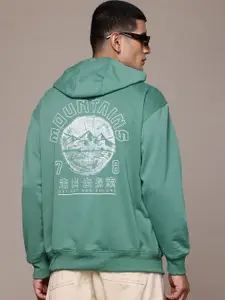 The Roadster Lifestyle Co. Men Printed Hooded Relaxed Fit Sweatshirt