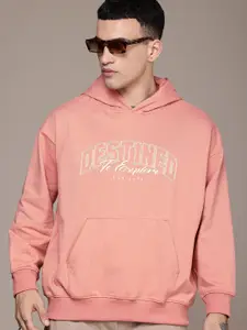 The Roadster Life Co. Typography Printed Oversized Hooded Pullover Sweatshirt