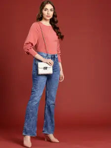 all about you Women Slim Bootcut High-Rise Heavy Fade Stretchable Jeans