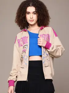 Roadster The Lifestyle Co. Typography Printed Hooded Sweatshirt