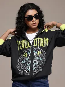 The Roadster Life Co. Graphic Printed Hooded Sweatshirt