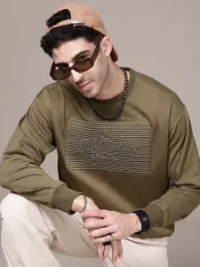 The Roadster Life Co. Brand Logo Embroidered Relaxed Fit Sweatshirt