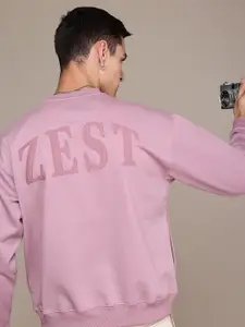 The Roadster Life Co. Relaxed Fit Solid with Applique Detailing Pullover Sweatshirt