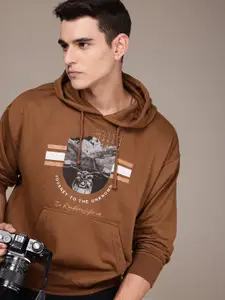 The Roadster Life Co. Printed Hooded Oversized Sweatshirt