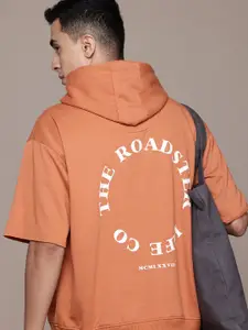 The Roadster Lifestyle Co. Embossed Print Relaxed Fit Hooded Sweatshirt