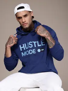 The Roadster Life Co. Printed Relaxed Fit Hooded Pullover Sweatshirt