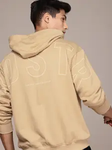 The Roadster Life Co. Brand Logo Printed Hooded Relaxed Fit Sweatshirt